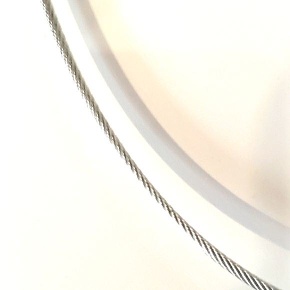 Stainless Steel Choker Blue Stone Wire Covered In Flexible Soft Coating Luxury - Picture 6 of 10